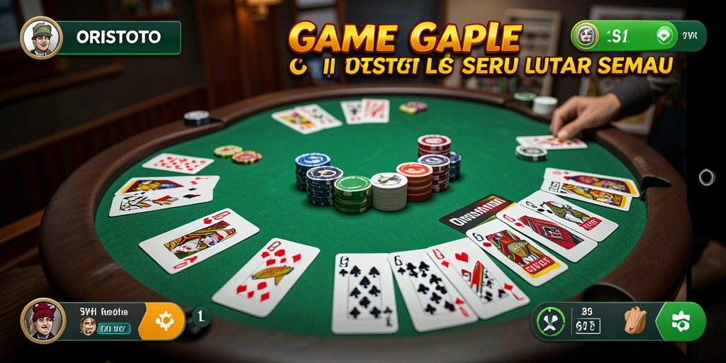 Screenshot gameplay gaple yang seru dan menarik di ORISTOTO.