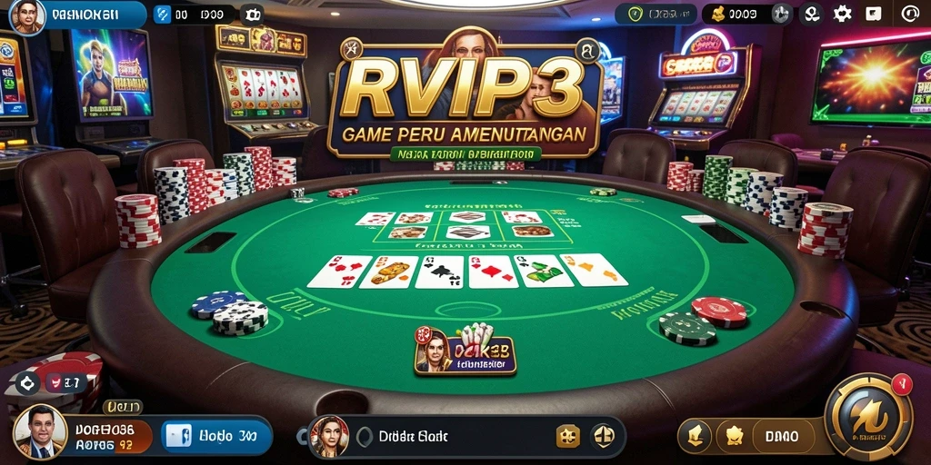 Screenshot RVIP3 menampilkan momen seru permainan Poker.